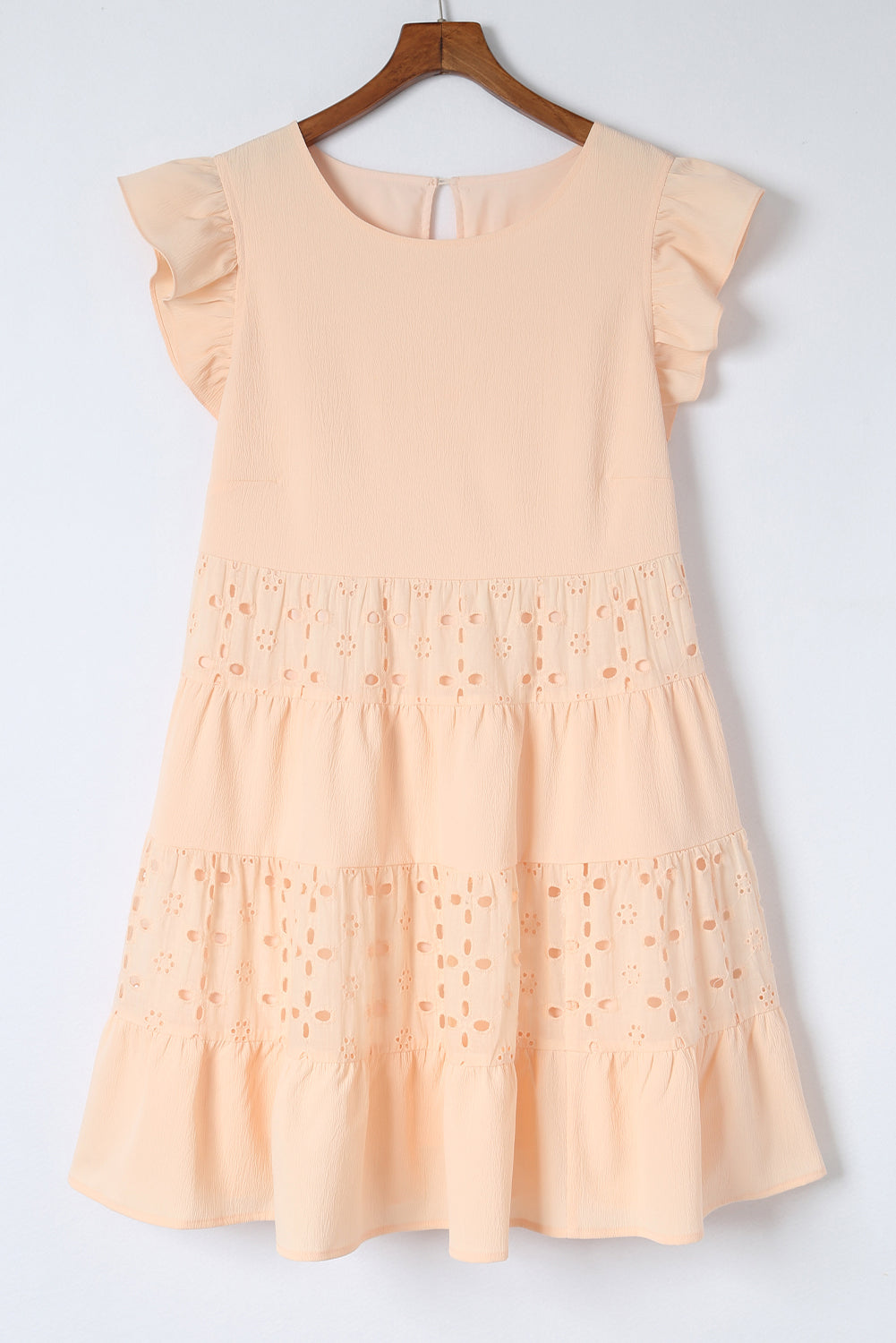 Orange Broderie Anglaise Patchwork Tiered Curvy Dress