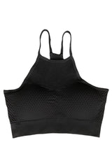 Black Mesh Hollow-out Splicing Yoga Camisole