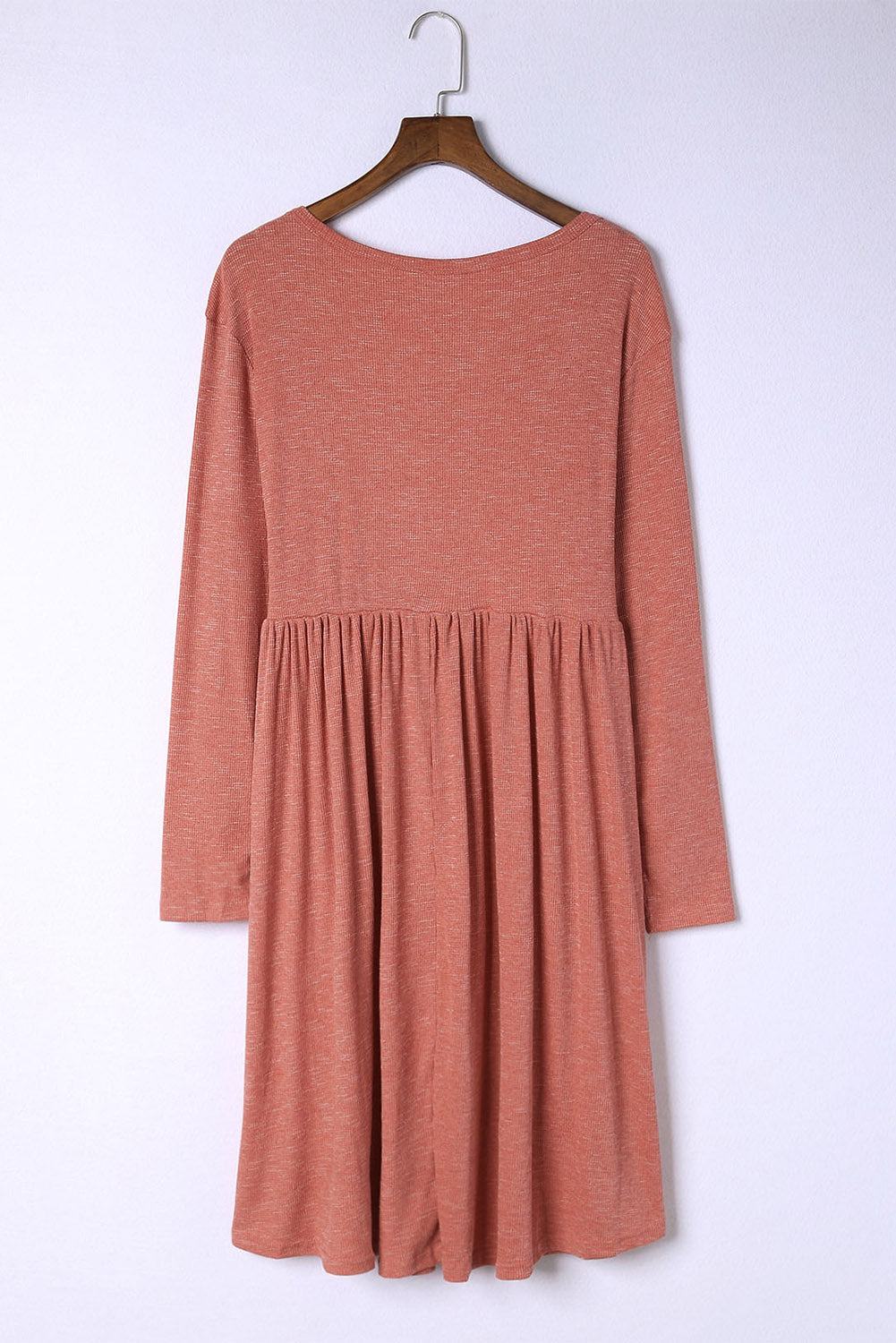 Red Plus Size Mineral Washed Ribbed Henley Dress