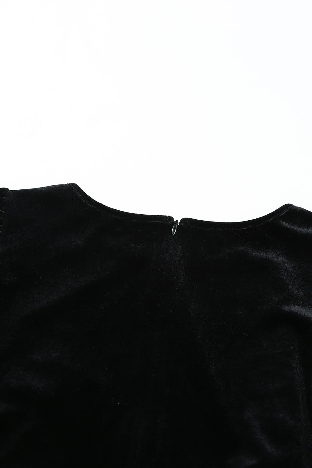 Black Round Neck Bubble Short Sleeve Dress