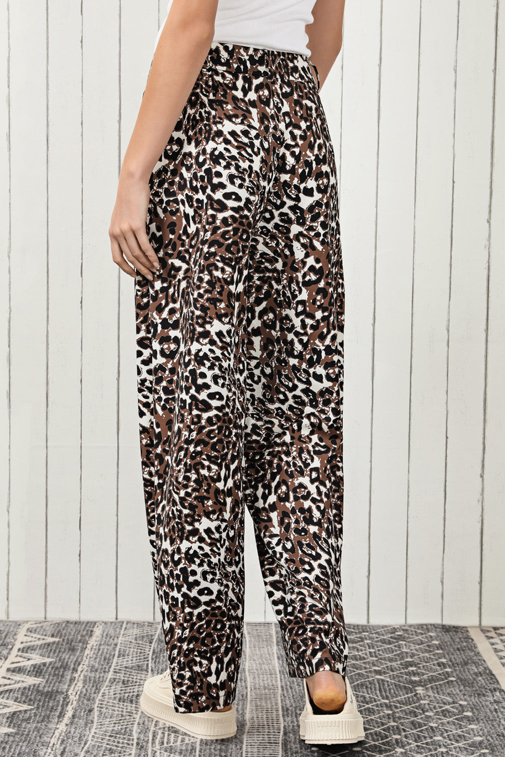 Leopard High Waist Wide Leg Pants