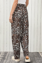 Leopard High Waist Wide Leg Pants