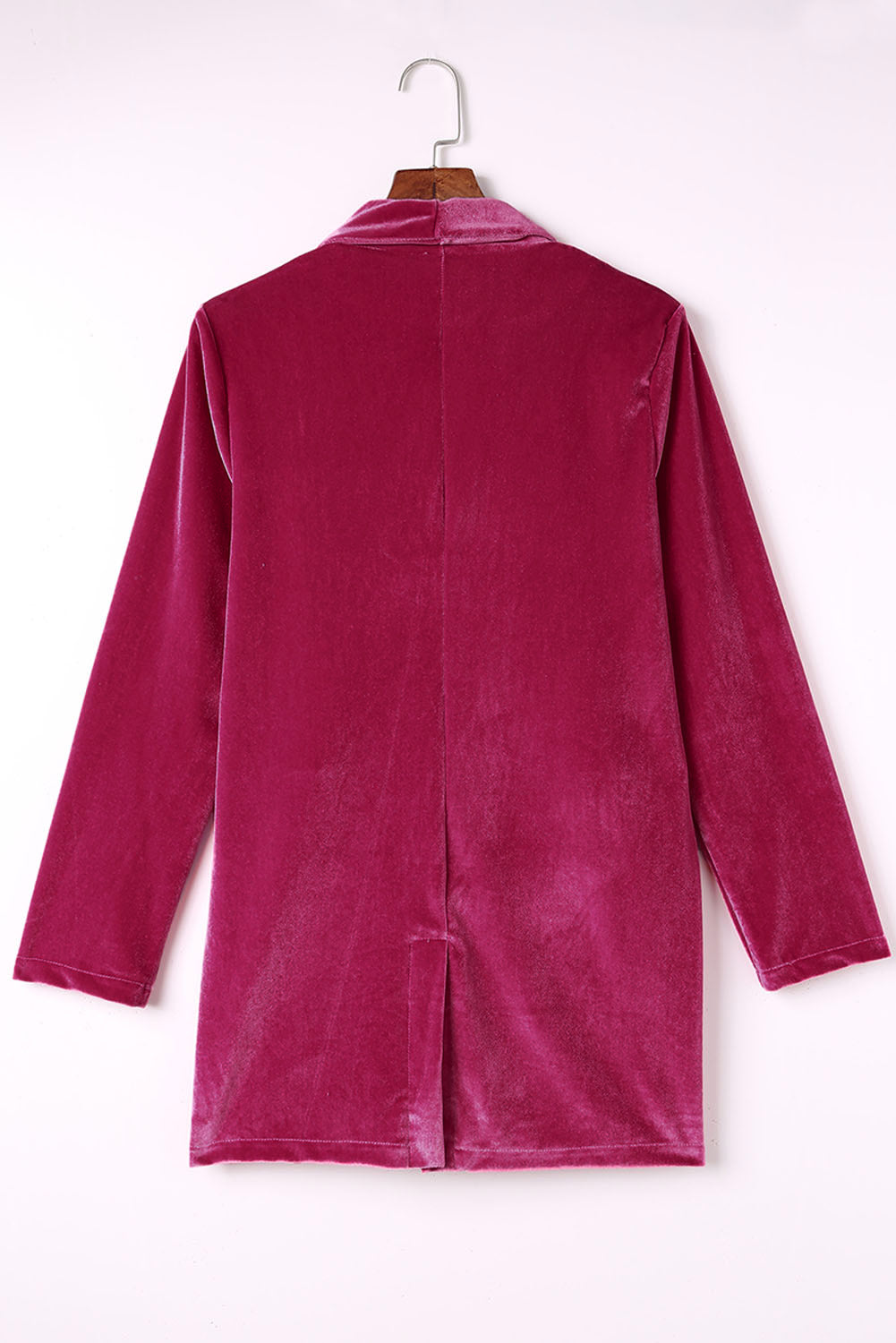 Rose Casual Pocketed Velvet Blazer