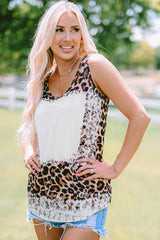 Leopard Bleached Blank Graphic Tank Top