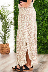 Leopard Plus Size Leopard Wide Leg Pants