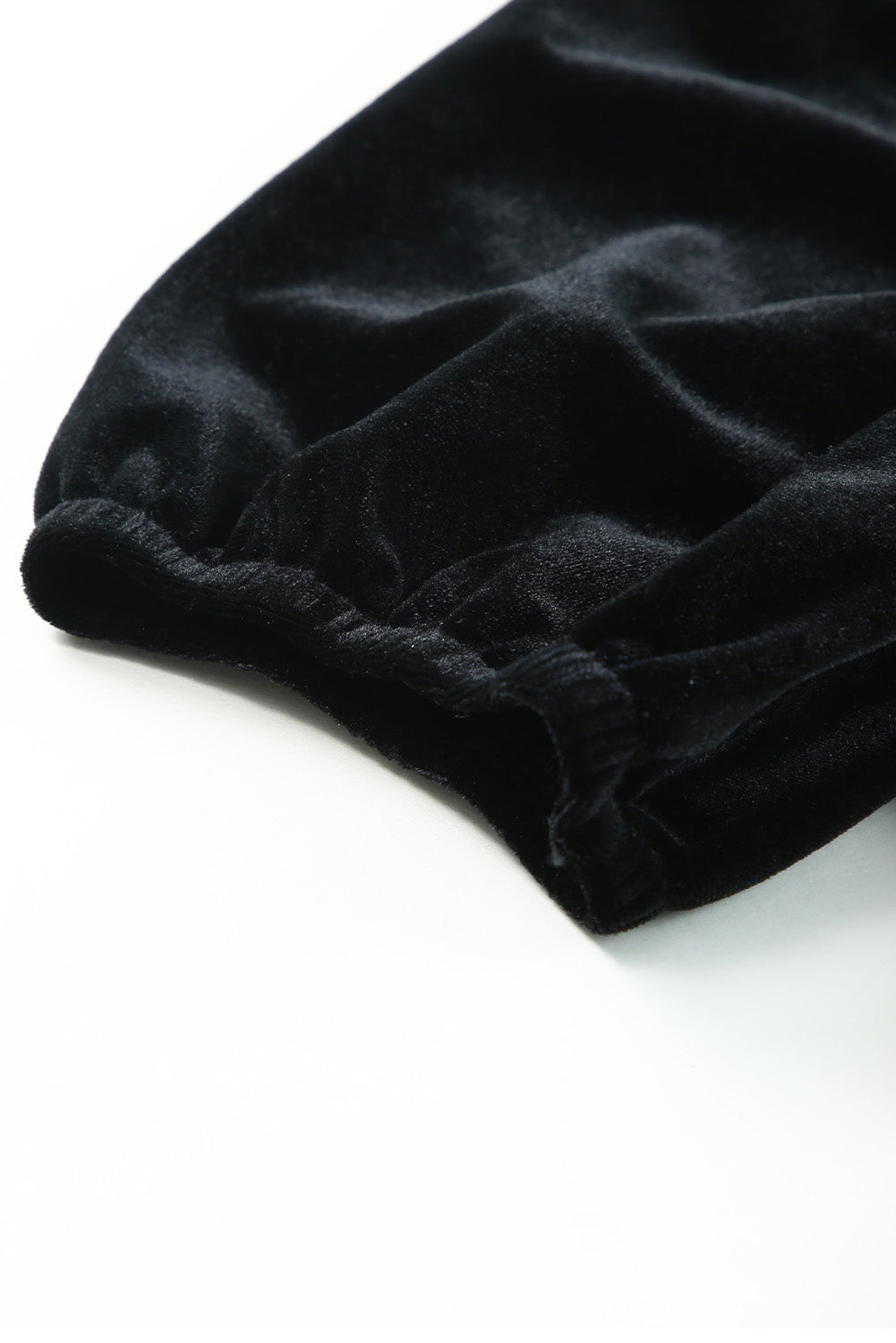 Black Round Neck Bubble Short Sleeve Dress