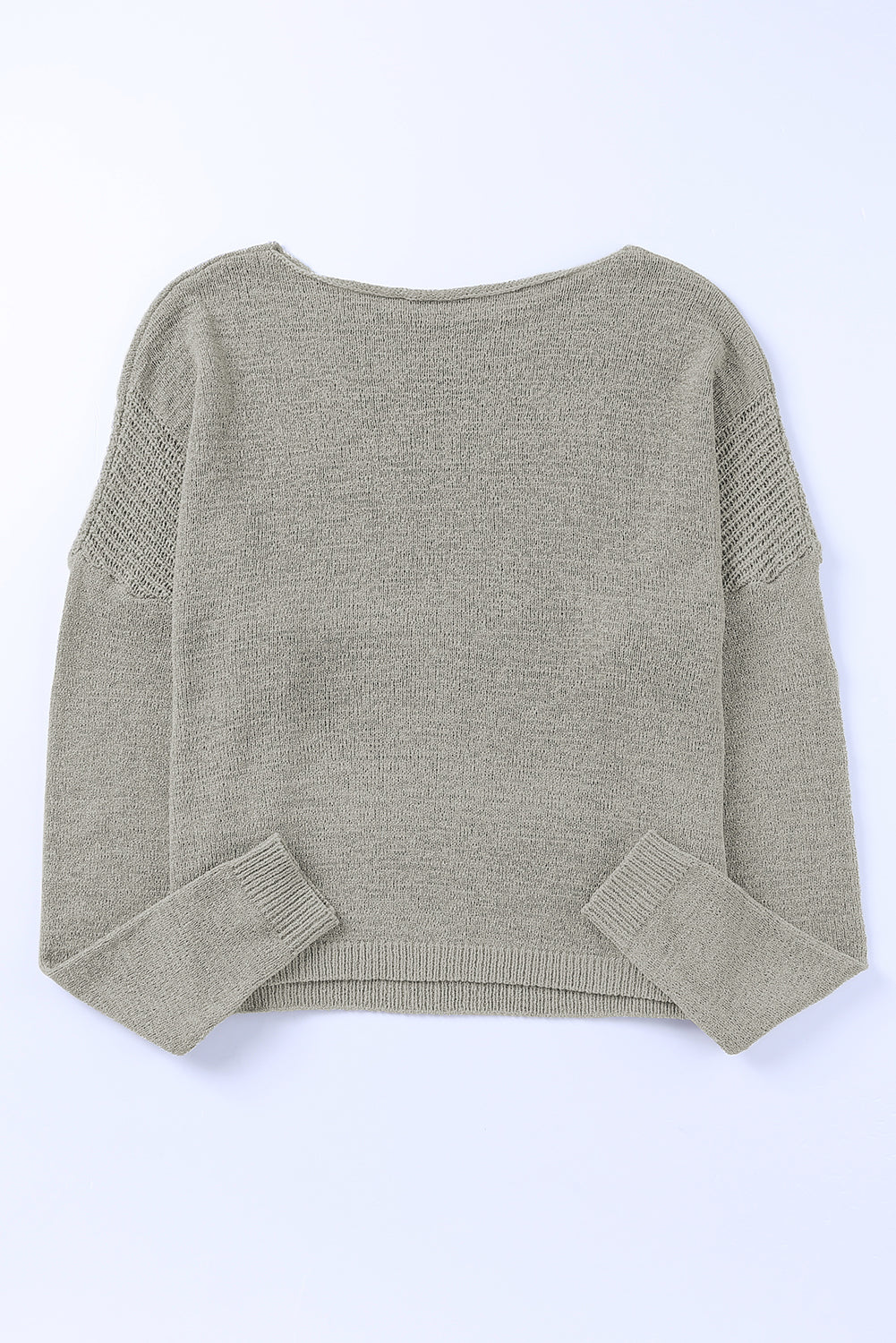 Apricot Solid Drop Shoulder Pullover Sweater