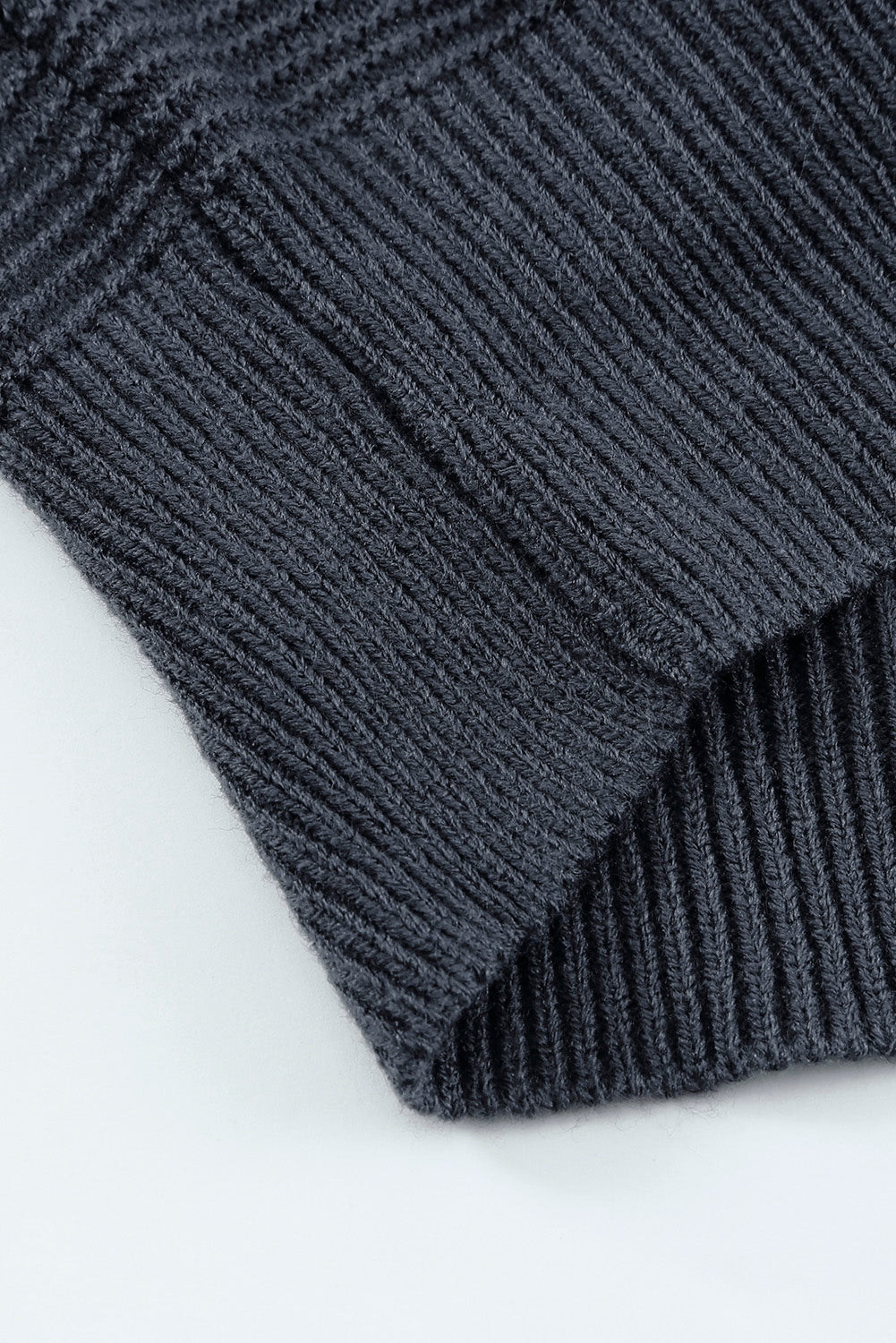Brown Zip Knitted High Neck Sweater