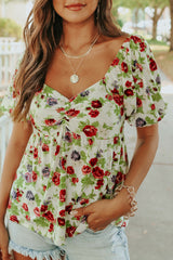 Elegant Princess Sweetheart Floral Top