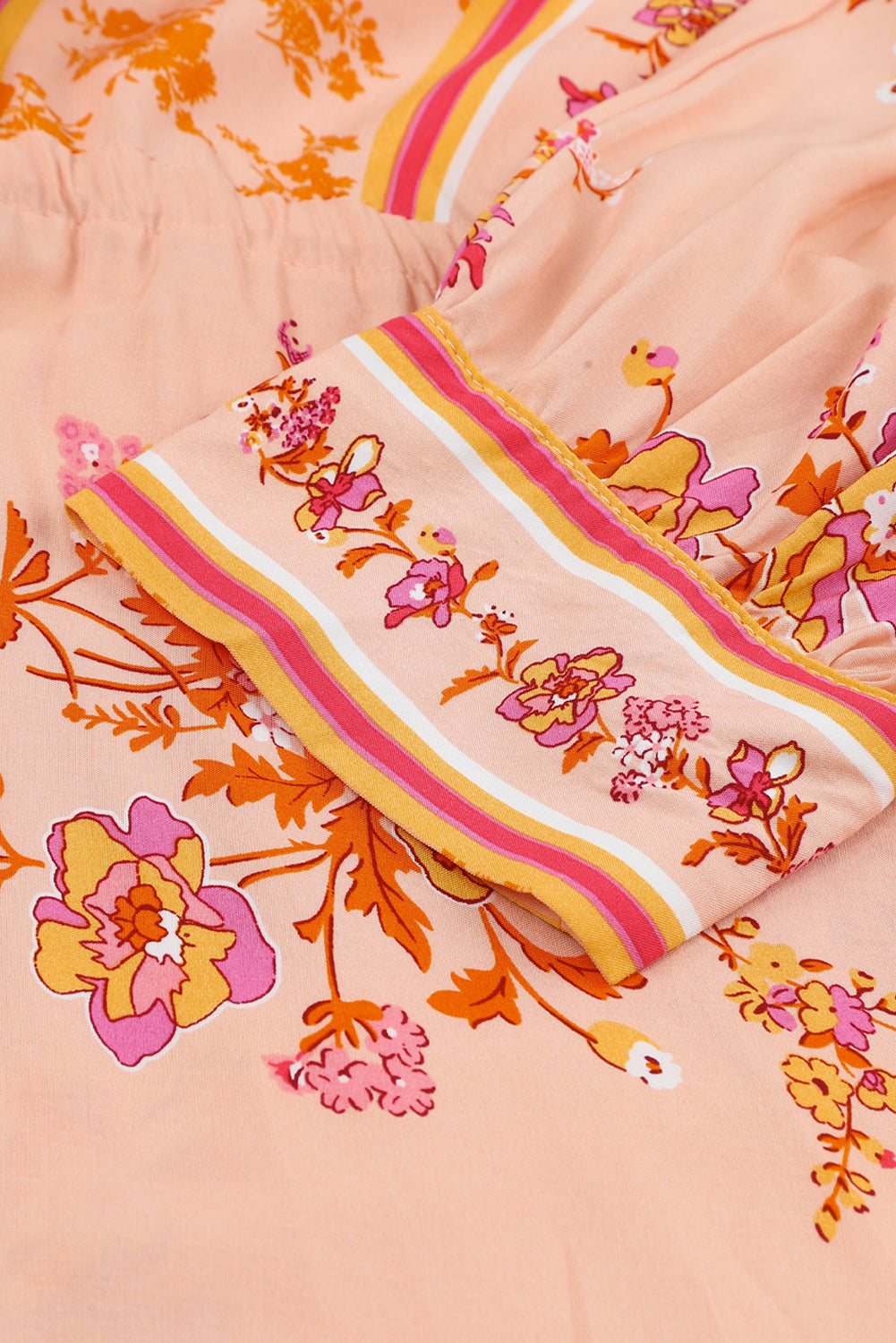 Floral Tassel Drawstring Kimono Dress