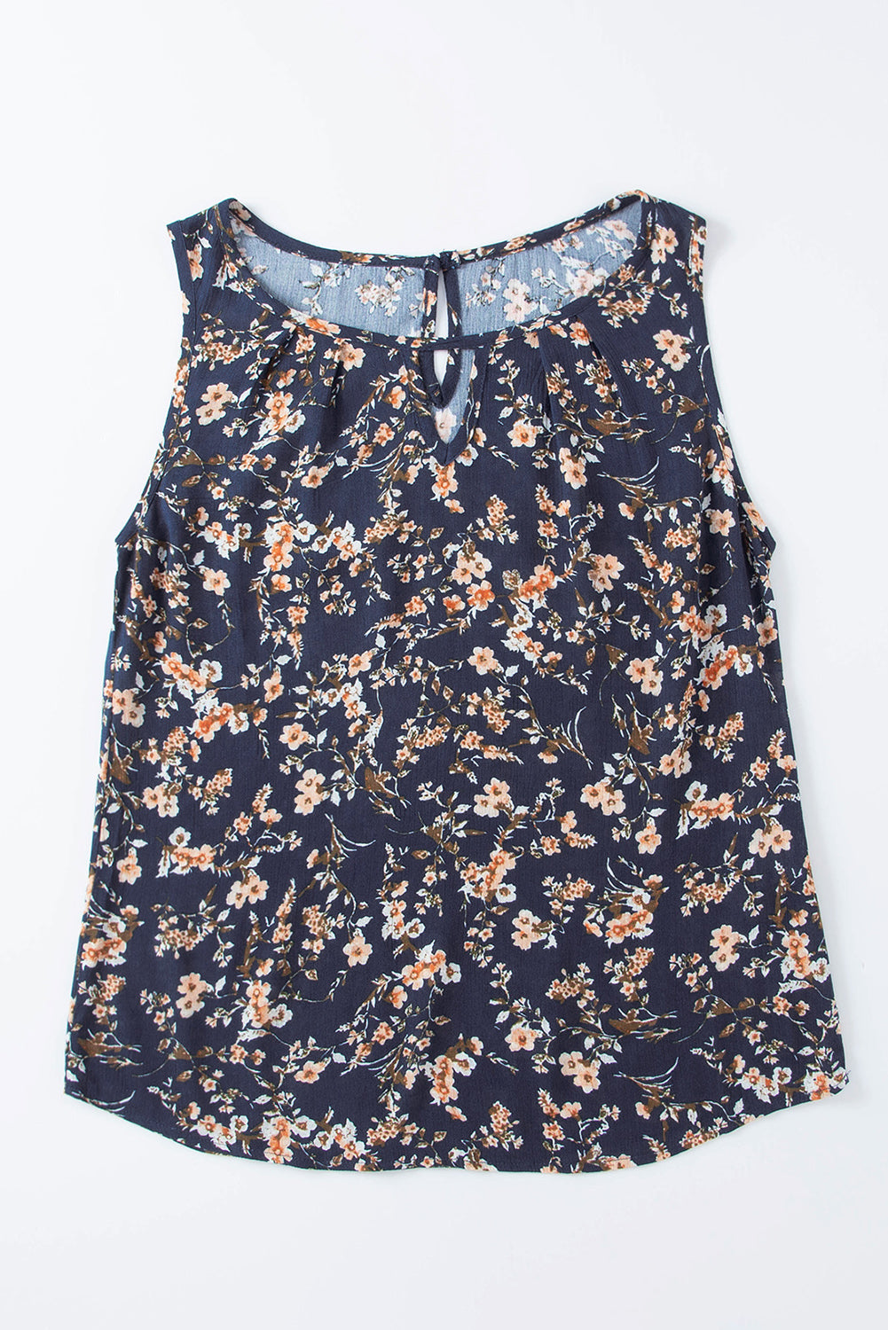 Yellow Notched Neck Floral Tank Top