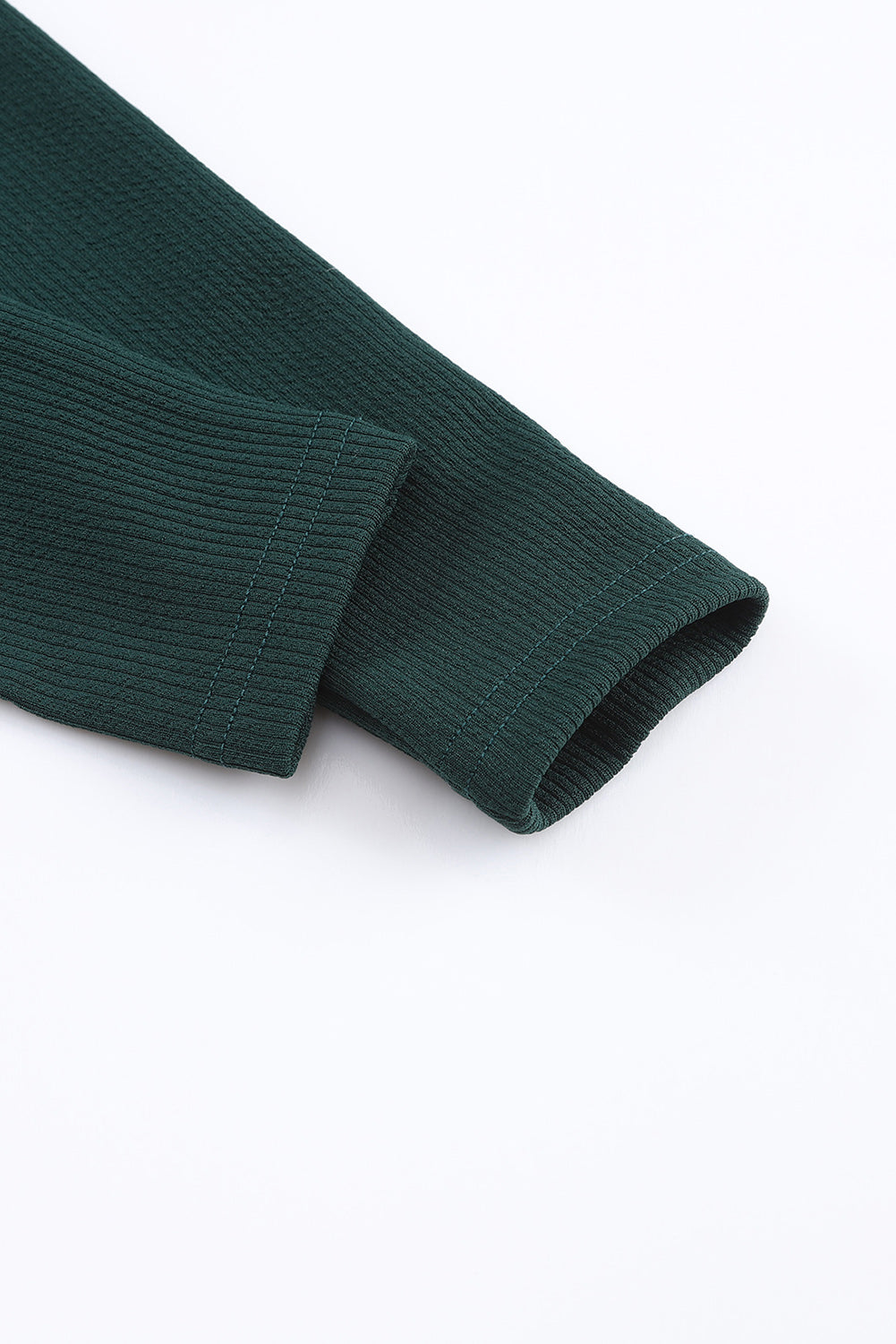 Green Puff Sleeve Keyhole Back Ribbed Knit Bodysuit
