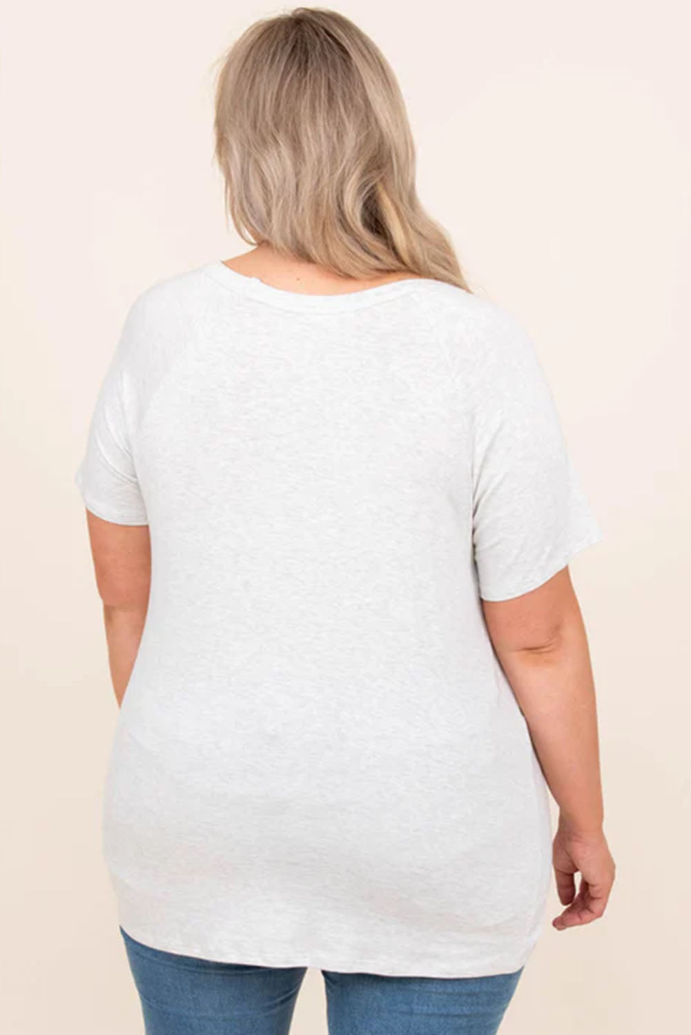 White Leopard Color Block Plus Size T Shirt