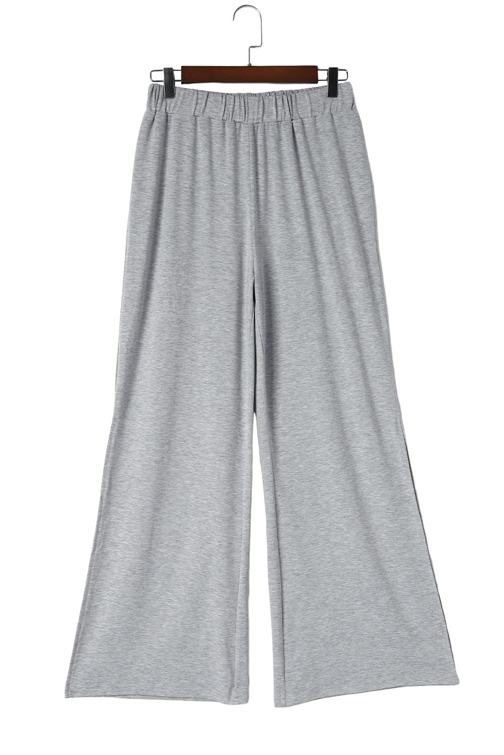 Gray Side Slits Wide Leg High Waist Pants