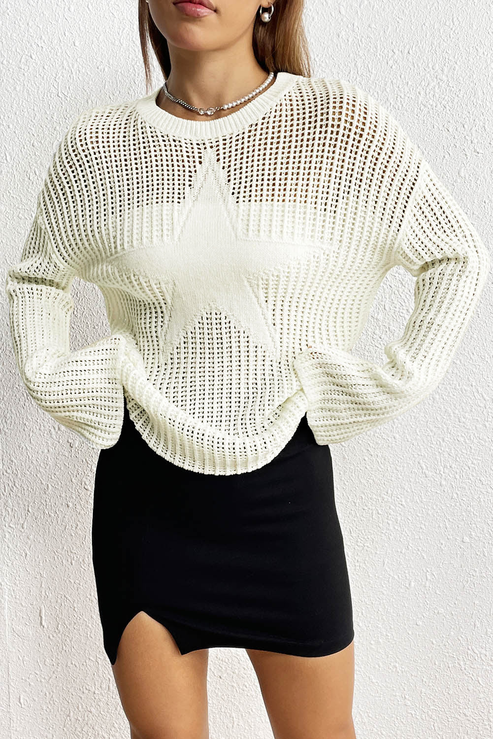 Black Seeing Stars Oversized Sweater