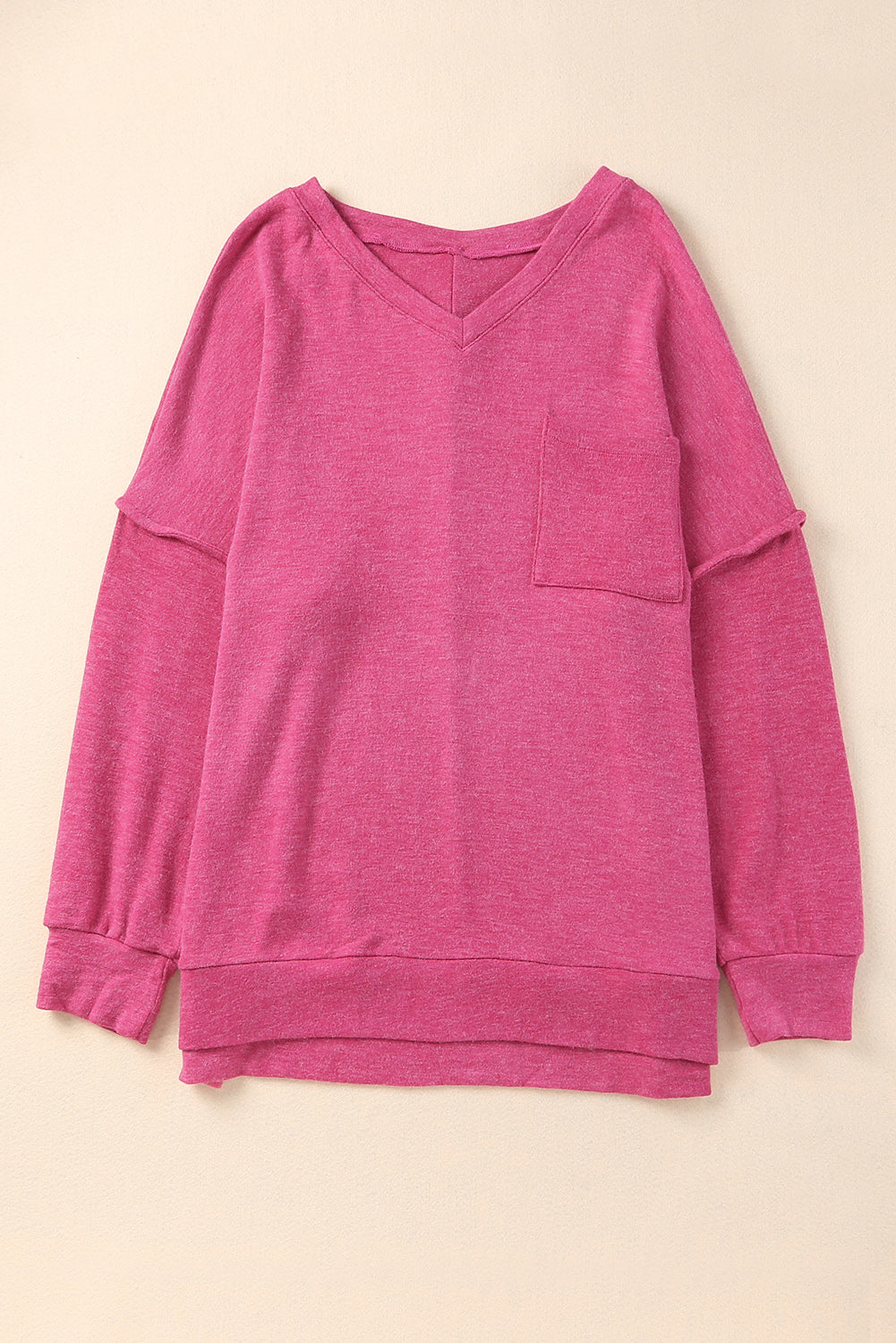Rose Plus Size Chest Pocket Drop Shoulder Top