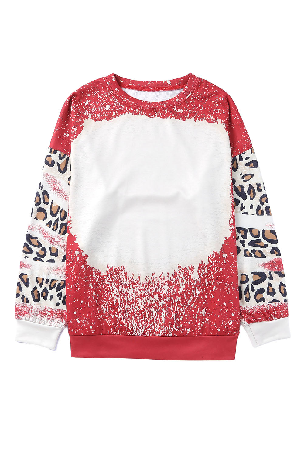 Black Tie Dye Leopard Drop Shoulder Sweatshirt