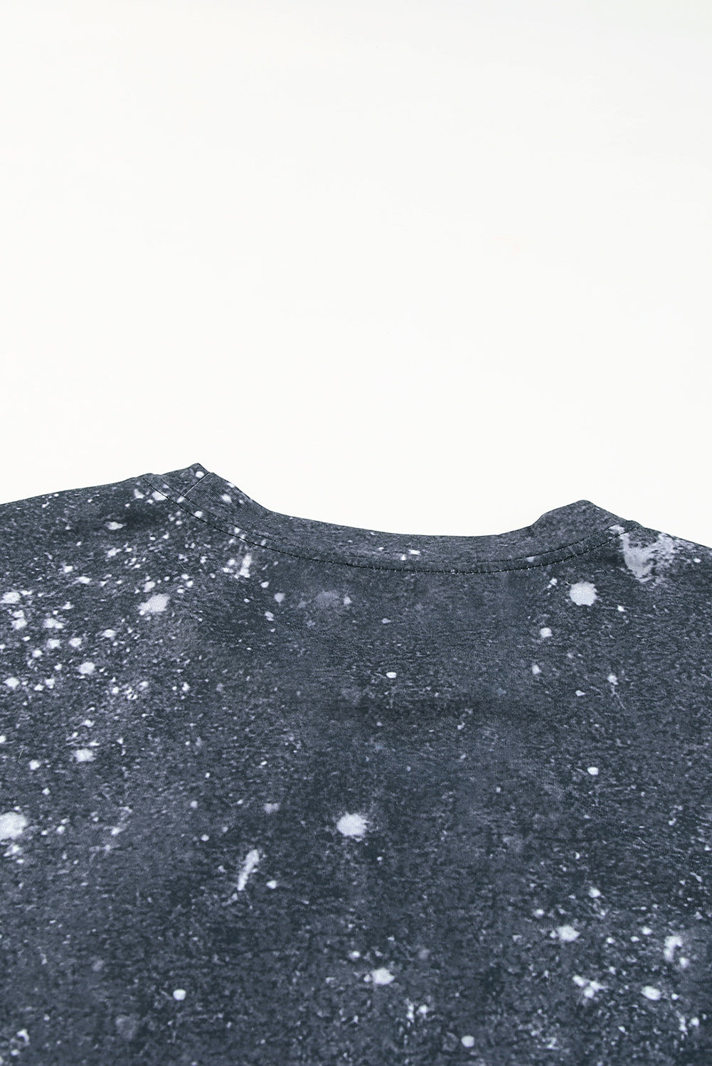 Black Leopard Print Detail Bleached Tee