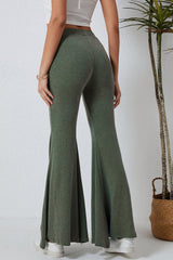 Green High Waist Fit and Flare Pants