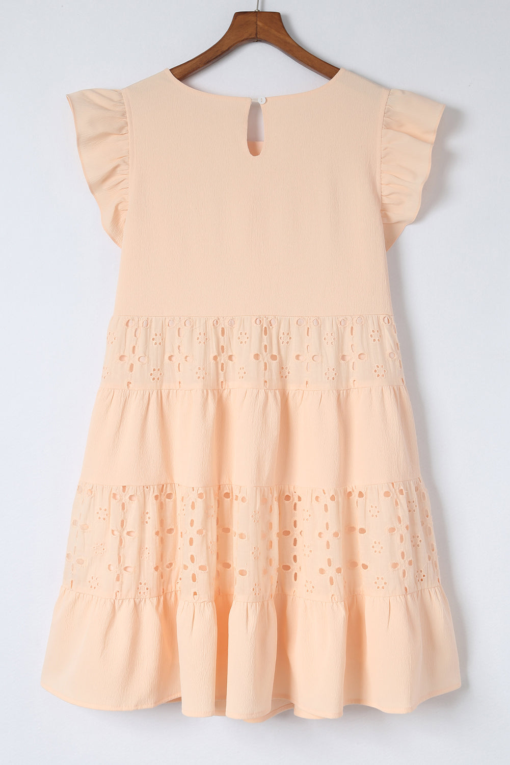 Orange Broderie Anglaise Patchwork Tiered Curvy Dress