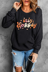 Black Halloween stay Spooky Graphic Sweatshirt