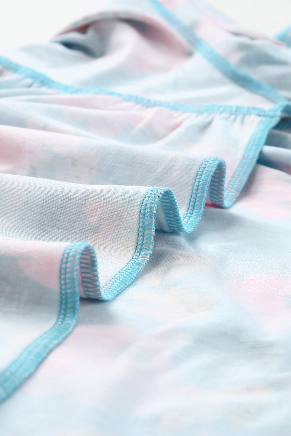 Sky Blue Boho Print Sleeveless High Waist Long Floral Dress