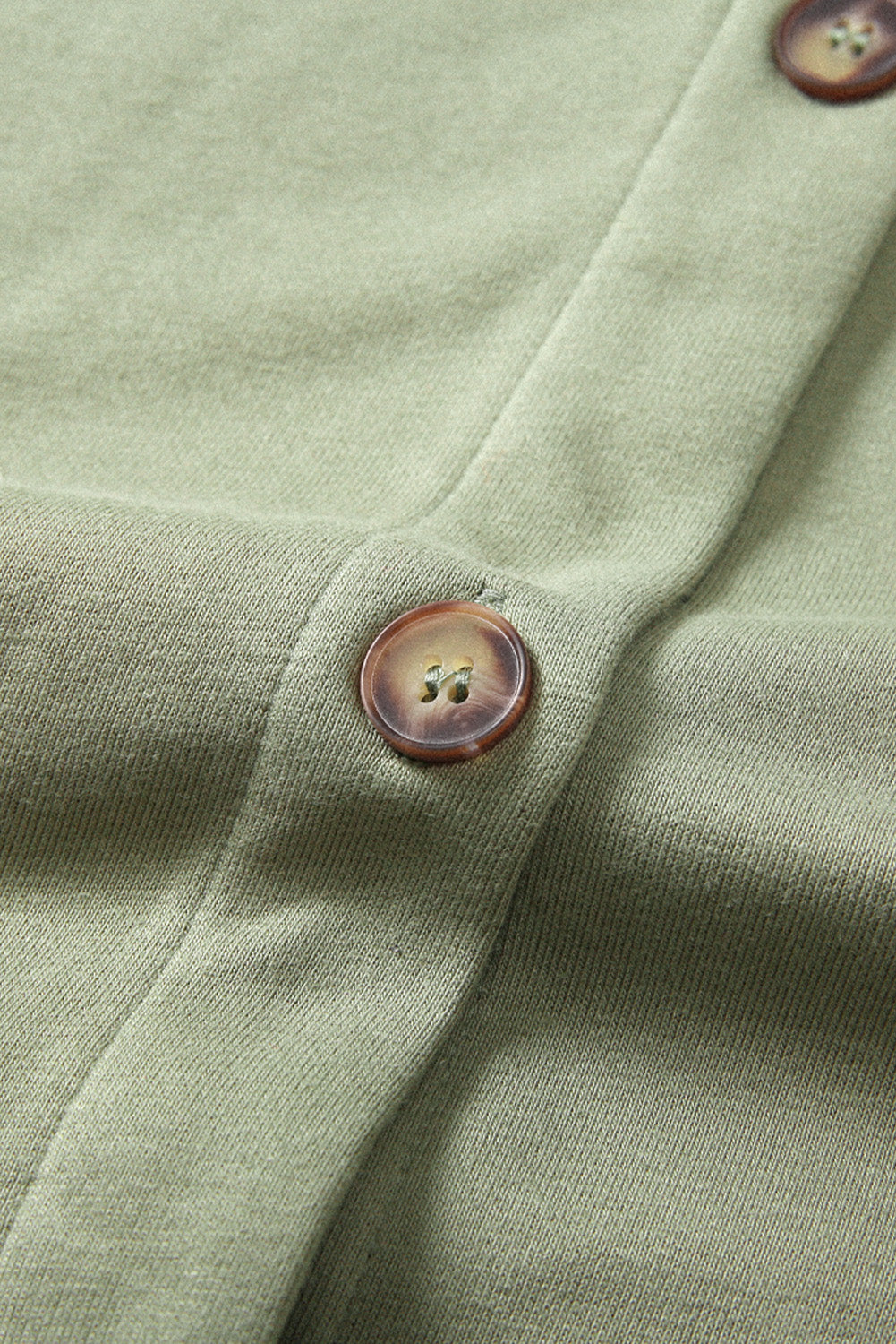 Green Plus Size Buttons Closure Pocketed Shacket