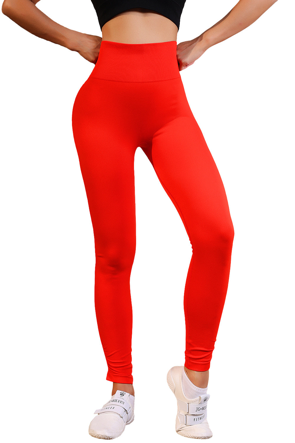 Red Scrunched Butt Lift High Waist Sports Leggings