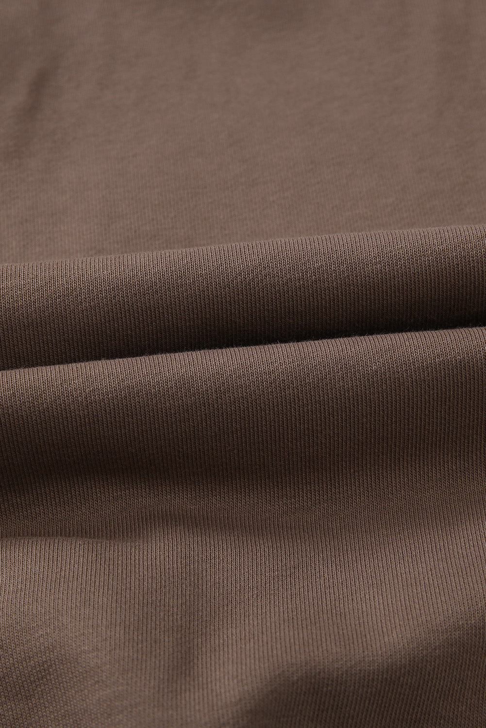 Brown Zipped Turn Down Collar Cropped Sweatshirt with Pocket