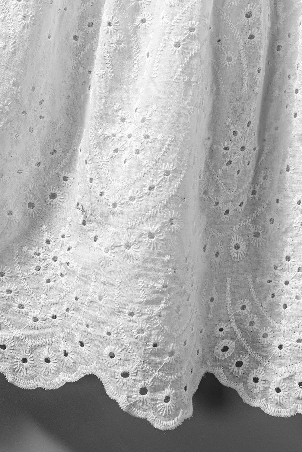 White Embroidered Spaghetti Straps Maxi Dress with Pearls