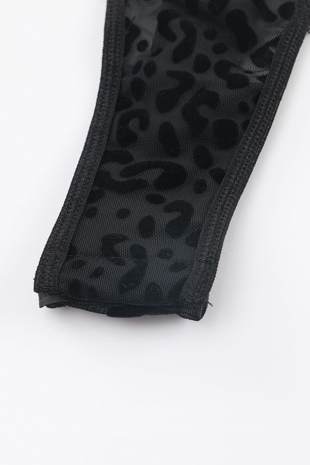 Black Lace Leopard Patchwork Daring Cutout Teddy Lingerie
