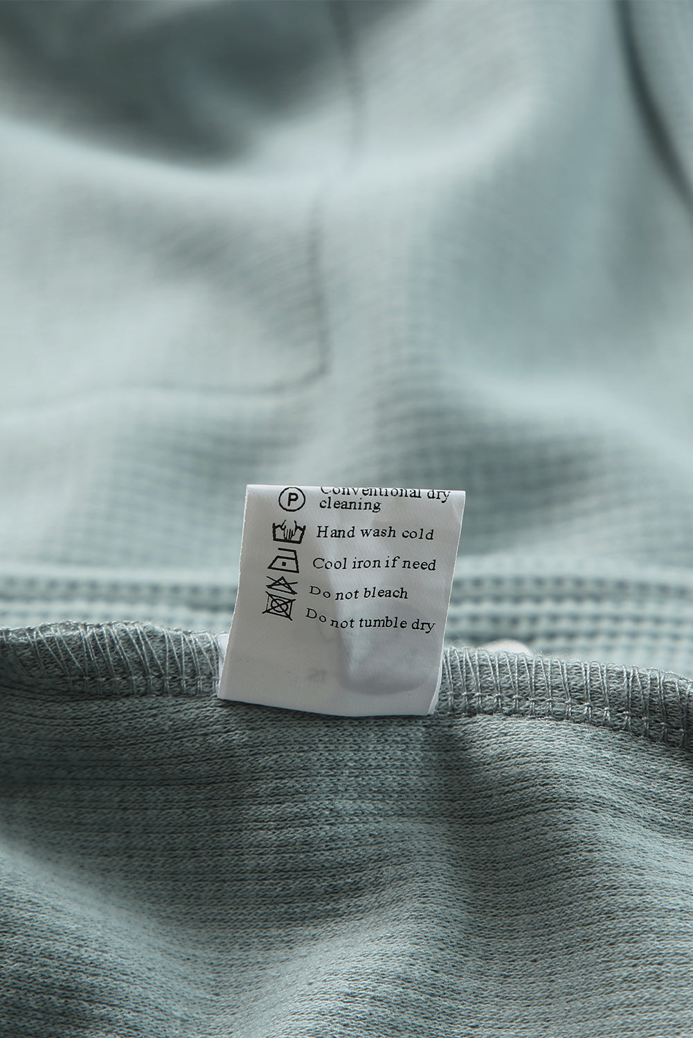 Sky Blue Waffle Knit Buttons Cropped Jacket with Pockets