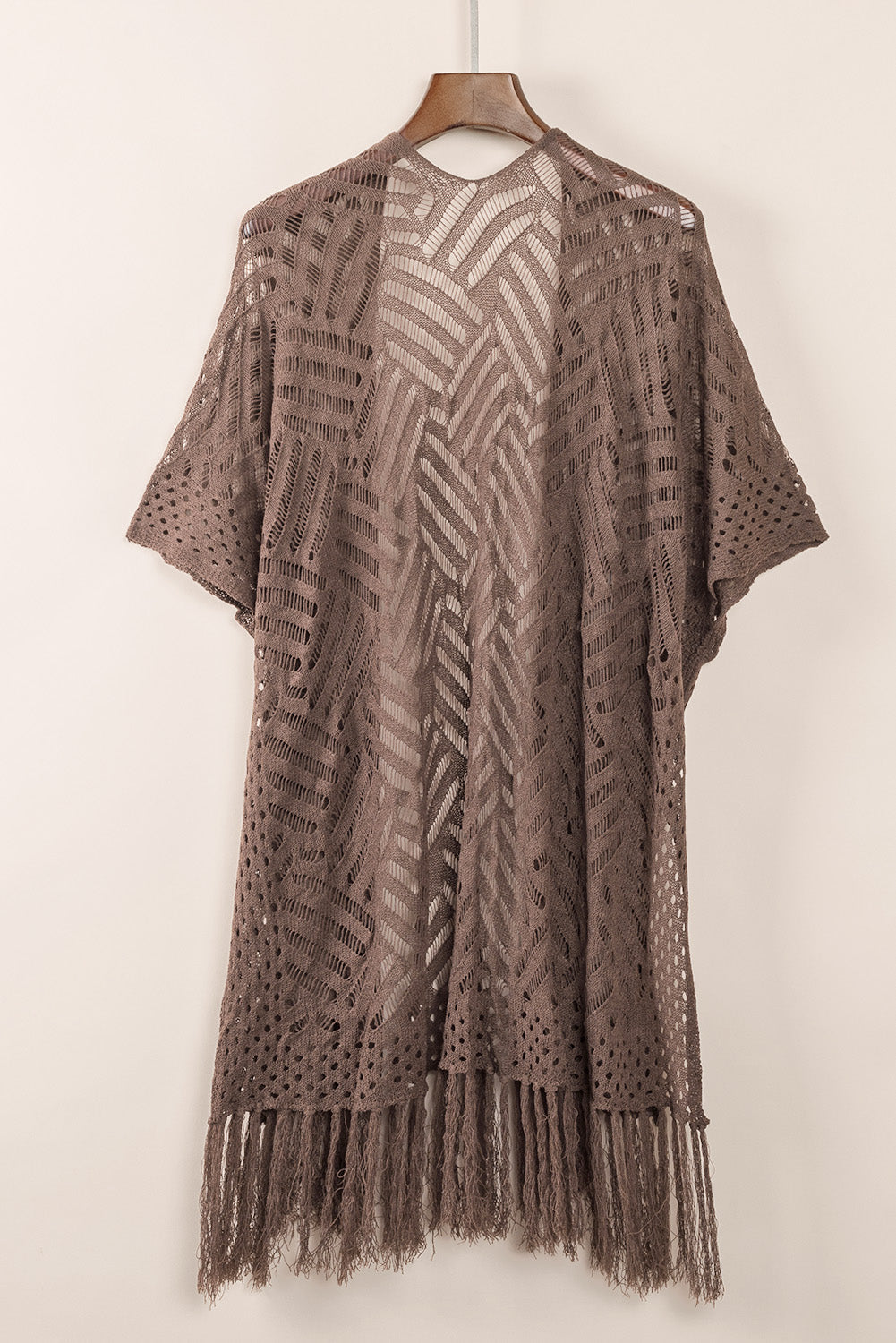 Black Loose Knitwear Kimono with Slits