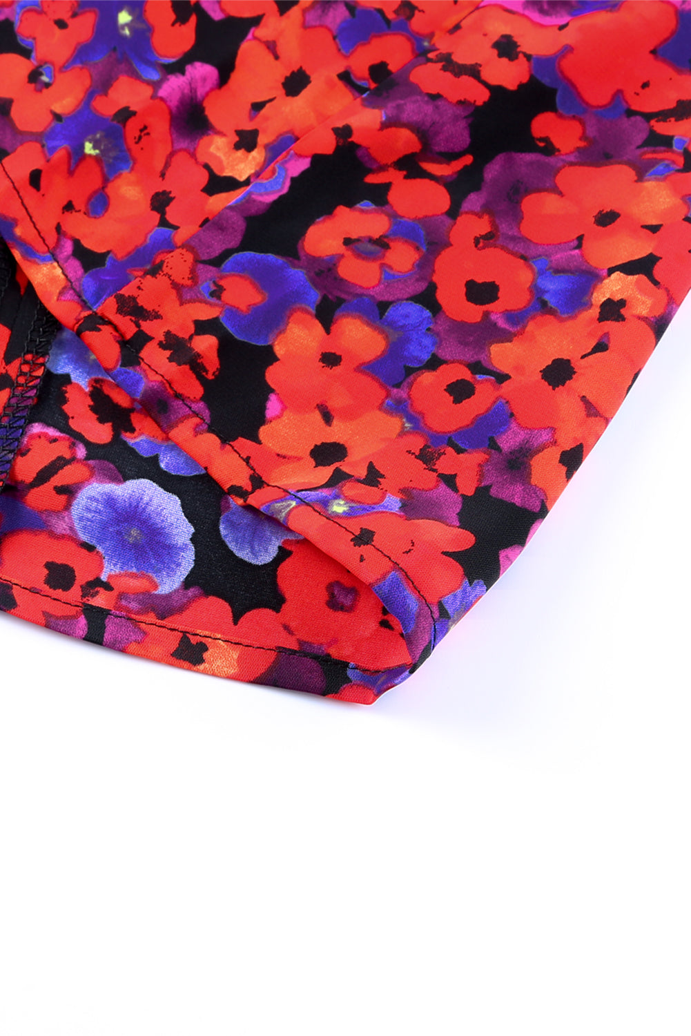 Floret Print Wrap V Neck Bodycon Dress
