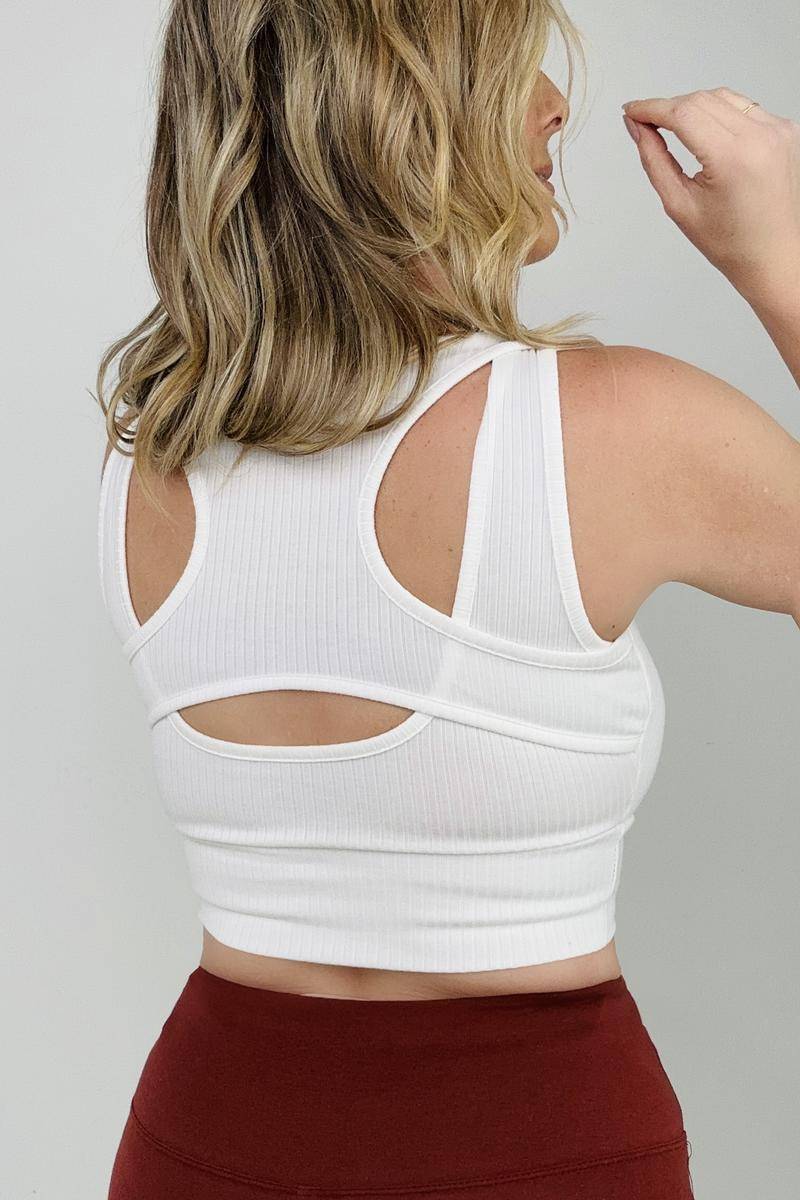 Sleeveless Ribbed Knit Bralette