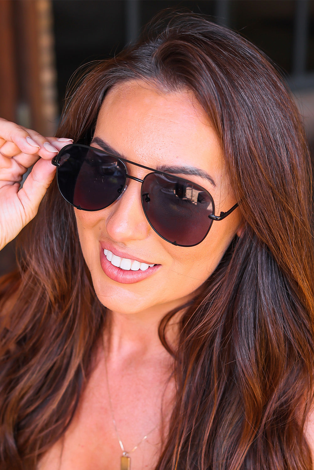 Black Oversized Aviator Sunglasses