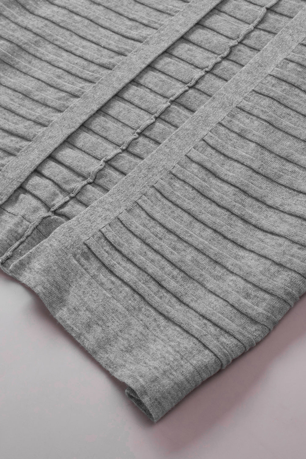 Red Ribbed Open Front Knit Cardigan