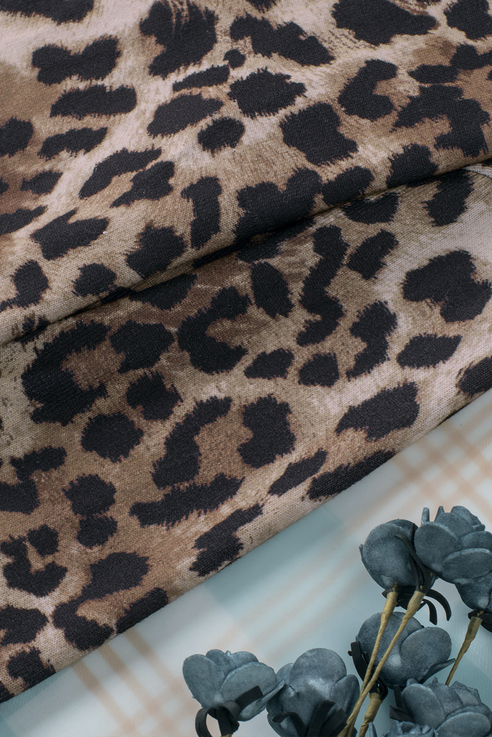 Black Leopard Print Patchwork Pocket Cardigan
