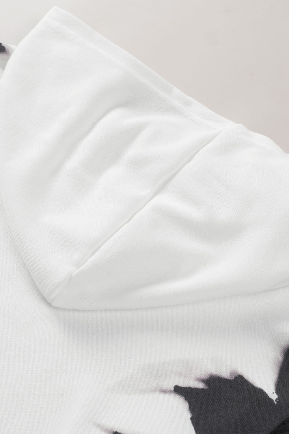 White Tie Dye Hooded Sweatshirt with Kangaroo Pocket