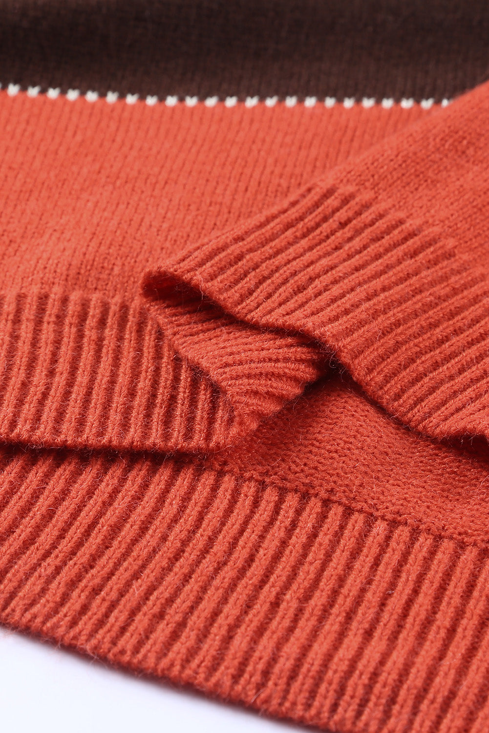 Color Block Striped Knit Oversize Sweater
