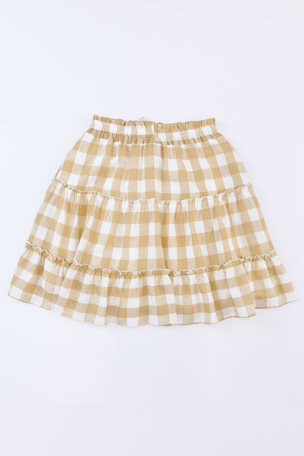 Multicolor Plaid Print Ruffle Tiered Mini Skirt