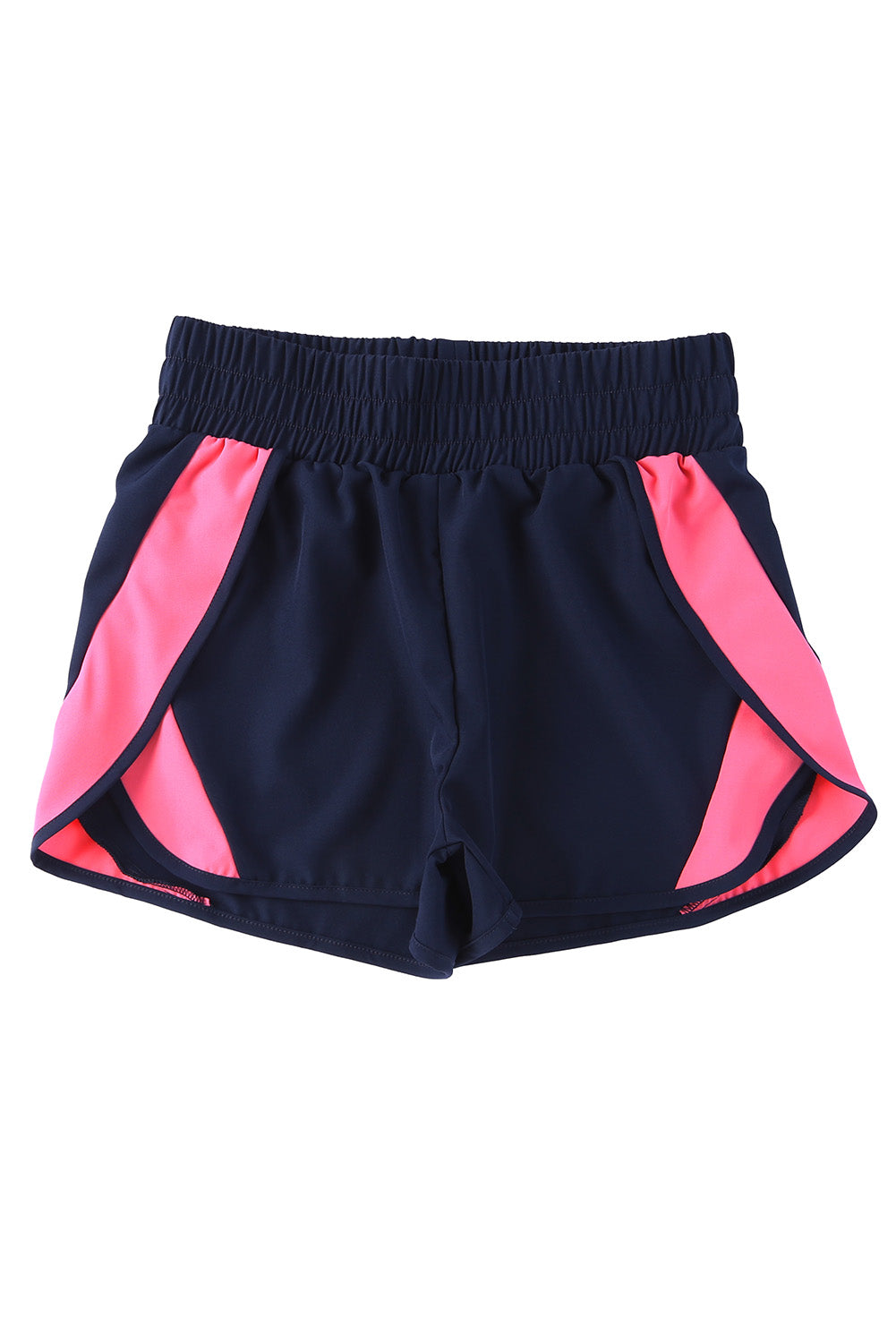 Pink Smocked Elastic Waist Athletic Shorts