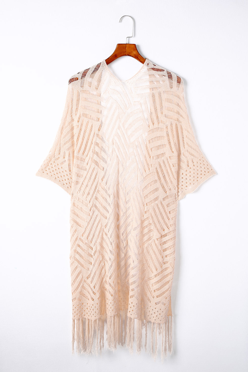 Black Loose Knitwear Kimono with Slits