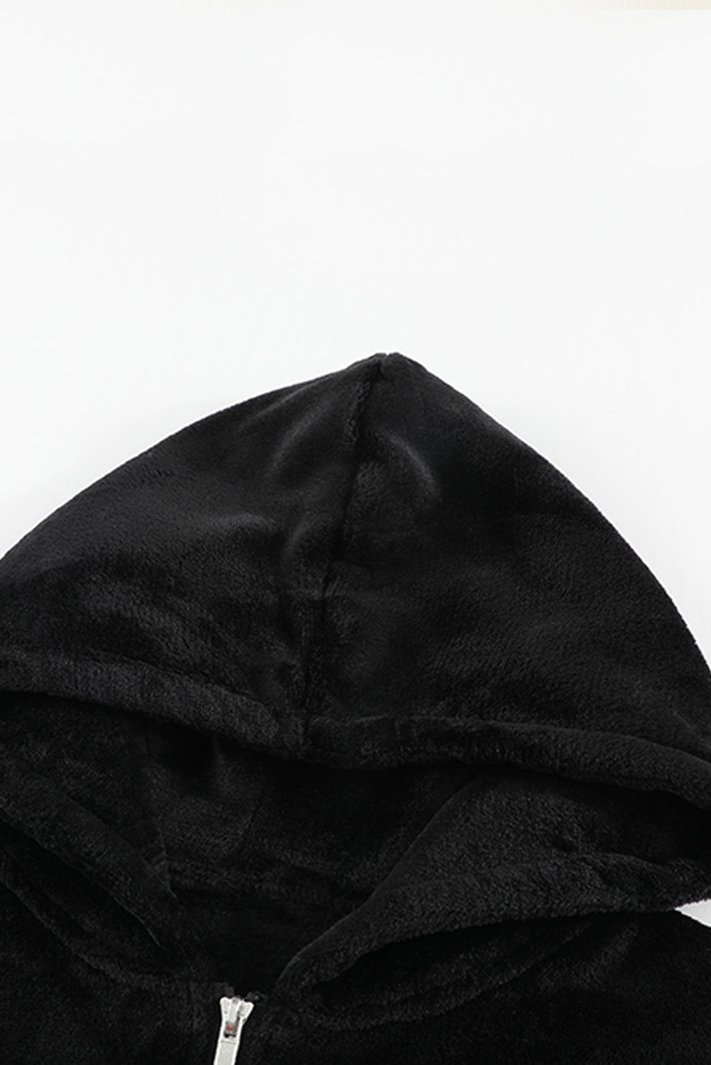 Black Leopard Color Block Pocket Fleece Quarter Zip Hoodie