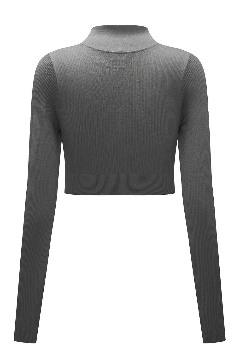 Black Half Zipper Long Sleeve Cropped Yoga Top