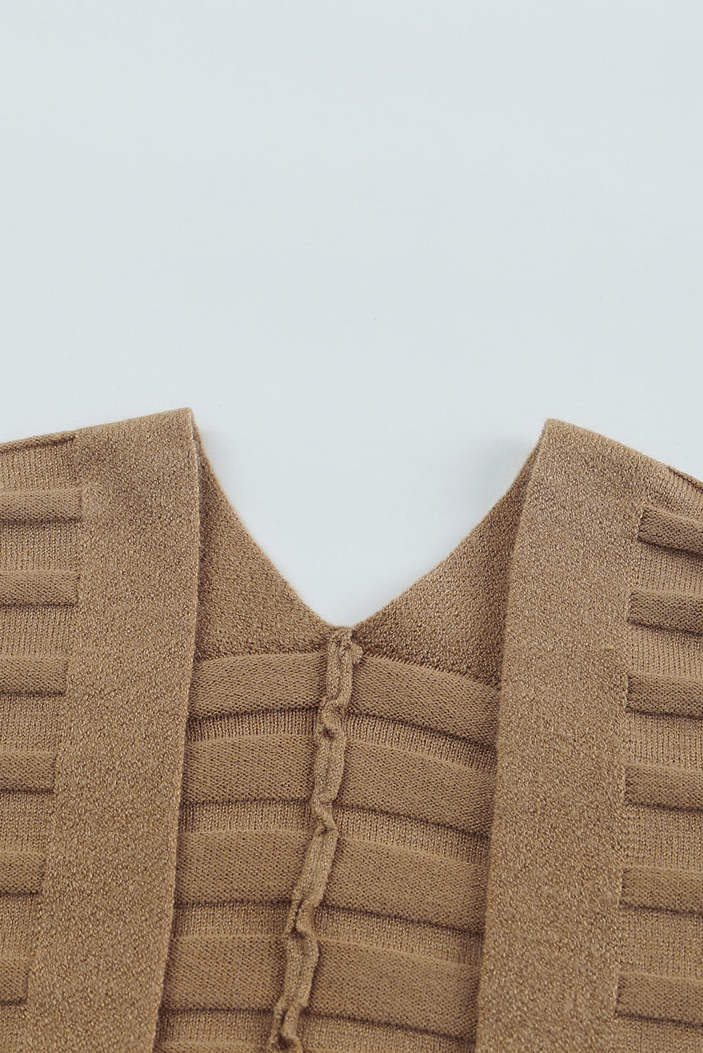 Red Ribbed Open Front Knit Cardigan