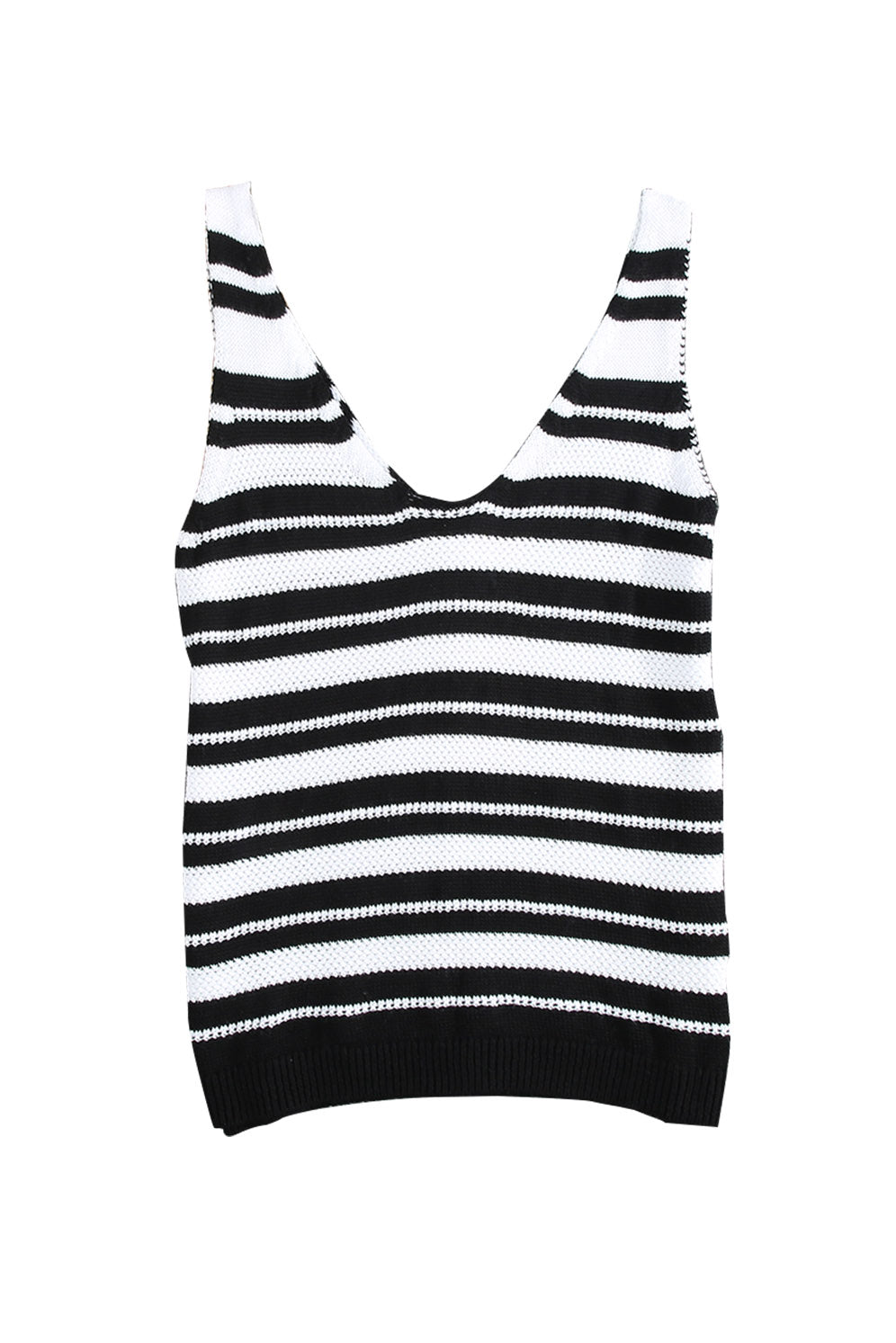 Black White Striped Tank Top