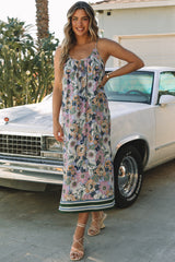 Purple Vintage Long Floral Sundress