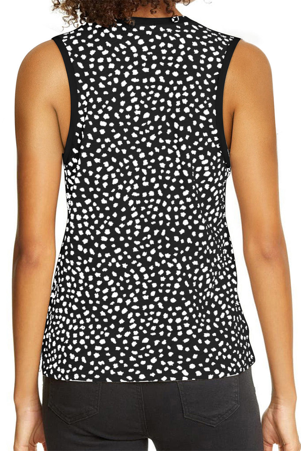 Pink Leopard Print Round Neck Tank Top