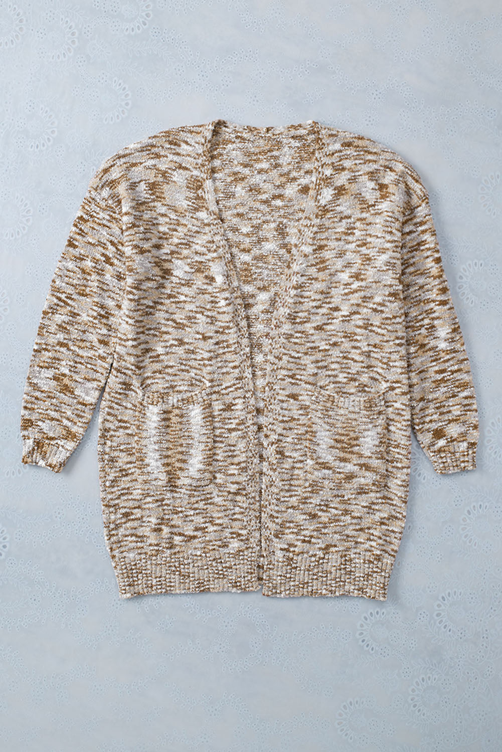 Brown Fuzzy Animal Knit Open Front Cardigan